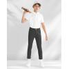 imageBoys Golf Pants Stretch Slim Fit Flat Front School Uniform Youth Chino Performance Khaki Dress Pant with Zipper PocketBlack