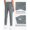 imageBoys Golf Pants Stretch Slim Fit Flat Front School Uniform Youth Chino Performance Khaki Dress Pant with Zipper PocketGrey