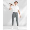 imageBoys Golf Pants Stretch Slim Fit Flat Front School Uniform Youth Chino Performance Khaki Dress Pant with Zipper PocketGrey