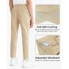 imageBoys Golf Pants Stretch Slim Fit Flat Front School Uniform Youth Chino Performance Khaki Dress Pant with Zipper PocketKhaki