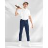 imageBoys Golf Pants Stretch Slim Fit Flat Front School Uniform Youth Chino Performance Khaki Dress Pant with Zipper PocketNavy