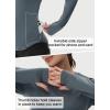 imageThermal Shirts for Women Winter Running  Fleece Lined Long Sleeve Warm Tops Cold Weather Gear Thumbholes Zipper PocketLight Grey
