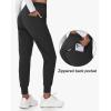 imageWomens Fleece Lined Joggers Hiking WaterResistant Sweatpants with Zip Pockets Winter Thermal Running Ski Golf PantsBlack