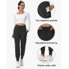 imageWomens Fleece Lined Joggers Hiking WaterResistant Sweatpants with Zip Pockets Winter Thermal Running Ski Golf PantsBlack