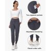 imageWomens Fleece Lined Joggers Hiking WaterResistant Sweatpants with Zip Pockets Winter Thermal Running Ski Golf PantsGray