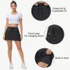 imageWomens Hiking Cargo Skorts Skirts Golf High Waisted Dressy Casual with Zipper Pockets Active Quick Dry Athletic SkortBlack