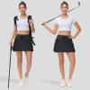 imageWomens Hiking Cargo Skorts Skirts Golf High Waisted Dressy Casual with Zipper Pockets Active Quick Dry Athletic SkortBlack