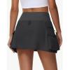 imageWomens Hiking Cargo Skorts Skirts Golf High Waisted Dressy Casual with Zipper Pockets Active Quick Dry Athletic SkortBlack