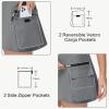 imageWomens Hiking Cargo Skorts Skirts Golf High Waisted Dressy Casual with Zipper Pockets Active Quick Dry Athletic SkortDark Gray