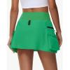 imageWomens Hiking Cargo Skorts Skirts Golf High Waisted Dressy Casual with Zipper Pockets Active Quick Dry Athletic SkortGreen
