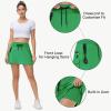 imageWomens Hiking Cargo Skorts Skirts Golf High Waisted Dressy Casual with Zipper Pockets Active Quick Dry Athletic SkortGreen