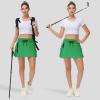imageWomens Hiking Cargo Skorts Skirts Golf High Waisted Dressy Casual with Zipper Pockets Active Quick Dry Athletic SkortGreen