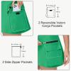 imageWomens Hiking Cargo Skorts Skirts Golf High Waisted Dressy Casual with Zipper Pockets Active Quick Dry Athletic SkortGreen