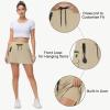 imageWomens Hiking Cargo Skorts Skirts Golf High Waisted Dressy Casual with Zipper Pockets Active Quick Dry Athletic SkortKhaki
