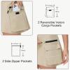 imageWomens Hiking Cargo Skorts Skirts Golf High Waisted Dressy Casual with Zipper Pockets Active Quick Dry Athletic SkortKhaki