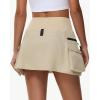 imageWomens Hiking Cargo Skorts Skirts Golf High Waisted Dressy Casual with Zipper Pockets Active Quick Dry Athletic SkortKhaki