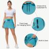 imageWomens Hiking Cargo Skorts Skirts Golf High Waisted Dressy Casual with Zipper Pockets Active Quick Dry Athletic SkortLight Blue