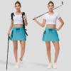 imageWomens Hiking Cargo Skorts Skirts Golf High Waisted Dressy Casual with Zipper Pockets Active Quick Dry Athletic SkortLight Blue