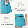 imageWomens Hiking Cargo Skorts Skirts Golf High Waisted Dressy Casual with Zipper Pockets Active Quick Dry Athletic SkortLight Blue
