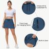 imageWomens Hiking Cargo Skorts Skirts Golf High Waisted Dressy Casual with Zipper Pockets Active Quick Dry Athletic SkortNavy Blue