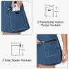imageWomens Hiking Cargo Skorts Skirts Golf High Waisted Dressy Casual with Zipper Pockets Active Quick Dry Athletic SkortNavy Blue