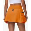 imageWomens Hiking Cargo Skorts Skirts Golf High Waisted Dressy Casual with Zipper Pockets Active Quick Dry Athletic SkortOrange