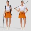 imageWomens Hiking Cargo Skorts Skirts Golf High Waisted Dressy Casual with Zipper Pockets Active Quick Dry Athletic SkortOrange