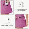 imageWomens Hiking Cargo Skorts Skirts Golf High Waisted Dressy Casual with Zipper Pockets Active Quick Dry Athletic SkortPink