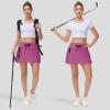 imageWomens Hiking Cargo Skorts Skirts Golf High Waisted Dressy Casual with Zipper Pockets Active Quick Dry Athletic SkortPink