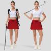 imageWomens Hiking Cargo Skorts Skirts Golf High Waisted Dressy Casual with Zipper Pockets Active Quick Dry Athletic SkortRed