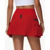 imageWomens Hiking Cargo Skorts Skirts Golf High Waisted Dressy Casual with Zipper Pockets Active Quick Dry Athletic SkortRed