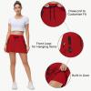 imageWomens Hiking Cargo Skorts Skirts Golf High Waisted Dressy Casual with Zipper Pockets Active Quick Dry Athletic SkortRed