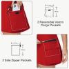 imageWomens Hiking Cargo Skorts Skirts Golf High Waisted Dressy Casual with Zipper Pockets Active Quick Dry Athletic SkortRed