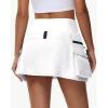imageWomens Hiking Cargo Skorts Skirts Golf High Waisted Dressy Casual with Zipper Pockets Active Quick Dry Athletic SkortWhite