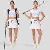 imageWomens Hiking Cargo Skorts Skirts Golf High Waisted Dressy Casual with Zipper Pockets Active Quick Dry Athletic SkortWhite