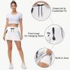 imageWomens Hiking Cargo Skorts Skirts Golf High Waisted Dressy Casual with Zipper Pockets Active Quick Dry Athletic SkortWhite