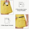 imageWomens Hiking Cargo Skorts Skirts Golf High Waisted Dressy Casual with Zipper Pockets Active Quick Dry Athletic SkortYellow