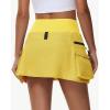 imageWomens Hiking Cargo Skorts Skirts Golf High Waisted Dressy Casual with Zipper Pockets Active Quick Dry Athletic SkortYellow