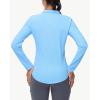 imageWomens Long Sleeve Golf Shirt Collared Polo Sun Protection Quick Dry Workout Athletic Running Tennis Hiking Lightweight TopsLight Blue