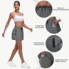 imageWomens Mini Hiking Cargo Skorts  High Waisted Dressy Casual Golf Workout Sport Skirts with Pockets Quick Dry UPF50Dark Gray