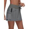 imageWomens Mini Hiking Cargo Skorts  High Waisted Dressy Casual Golf Workout Sport Skirts with Pockets Quick Dry UPF50Dark Gray