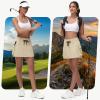 imageWomens Mini Hiking Cargo Skorts  High Waisted Dressy Casual Golf Workout Sport Skirts with Pockets Quick Dry UPF50Khaki