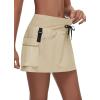 imageWomens Mini Hiking Cargo Skorts  High Waisted Dressy Casual Golf Workout Sport Skirts with Pockets Quick Dry UPF50Khaki