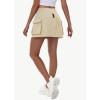 imageWomens Mini Hiking Cargo Skorts  High Waisted Dressy Casual Golf Workout Sport Skirts with Pockets Quick Dry UPF50Khaki