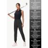 imageWomens Stretch Golf Joggers Pants  Tapered Athletic Casual Work Dress Travel Sweatpants with Zipper Pockets UP5001black