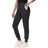 imageWomens Stretch Golf Joggers Pants  Tapered Athletic Casual Work Dress Travel Sweatpants with Zipper Pockets UP5001black