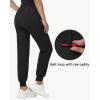 imageWomens Stretch Golf Joggers Pants  Tapered Athletic Casual Work Dress Travel Sweatpants with Zipper Pockets UP5001black
