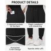 imageWomens Stretch Golf Joggers Pants  Tapered Athletic Casual Work Dress Travel Sweatpants with Zipper Pockets UP5001black