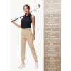 imageWomens Stretch Golf Joggers Pants  Tapered Athletic Casual Work Dress Travel Sweatpants with Zipper Pockets UP5002khaki