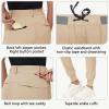 imageWomens Stretch Golf Joggers Pants  Tapered Athletic Casual Work Dress Travel Sweatpants with Zipper Pockets UP5002khaki
